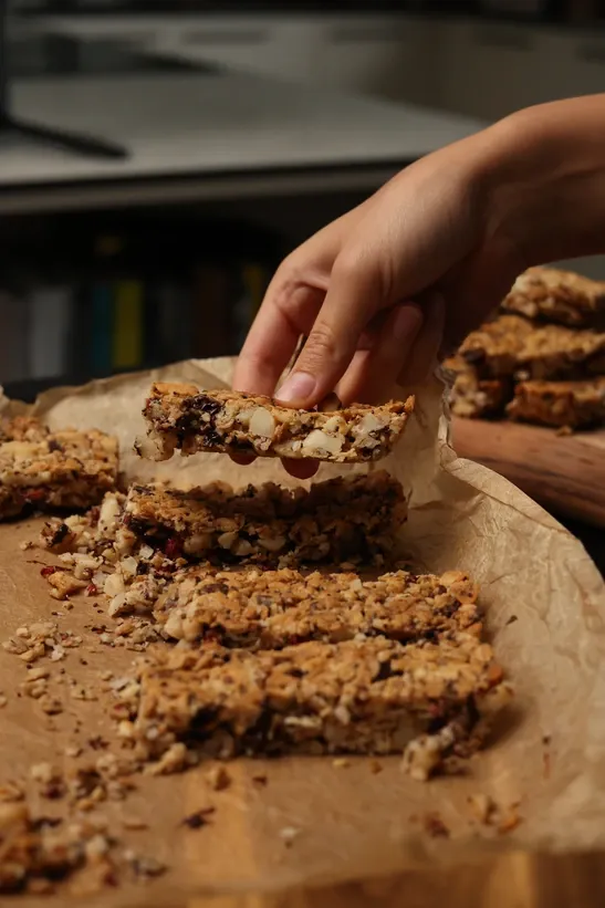 Batonėliai su makadamijų riešutais