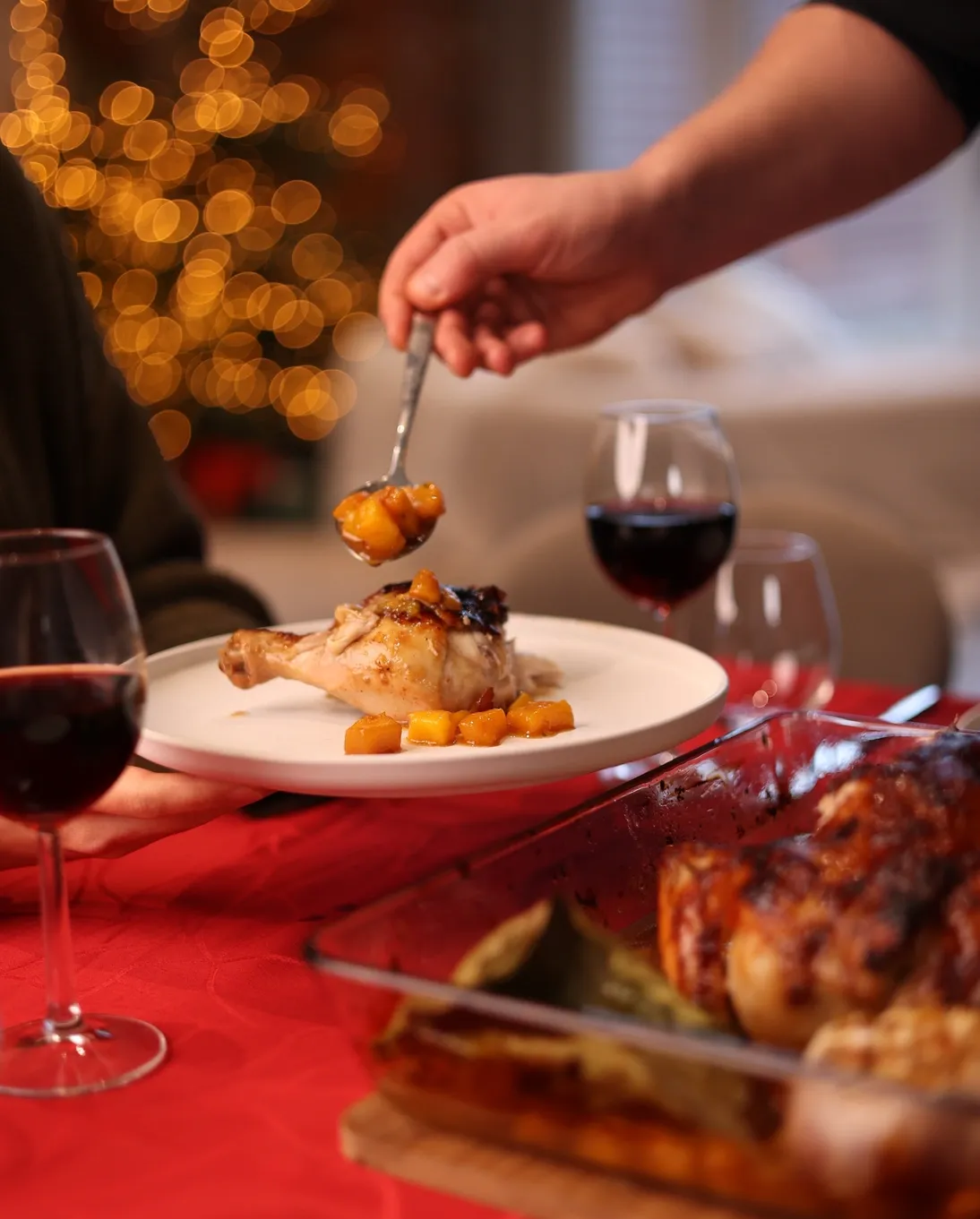 Kalėdinis viščiukas su mangais