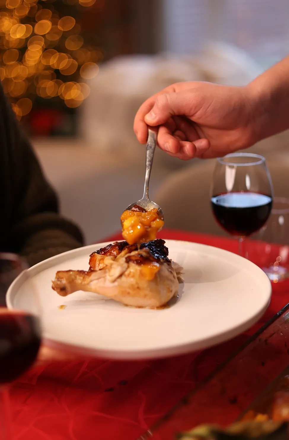 Šventinė vištiena su mango padažu