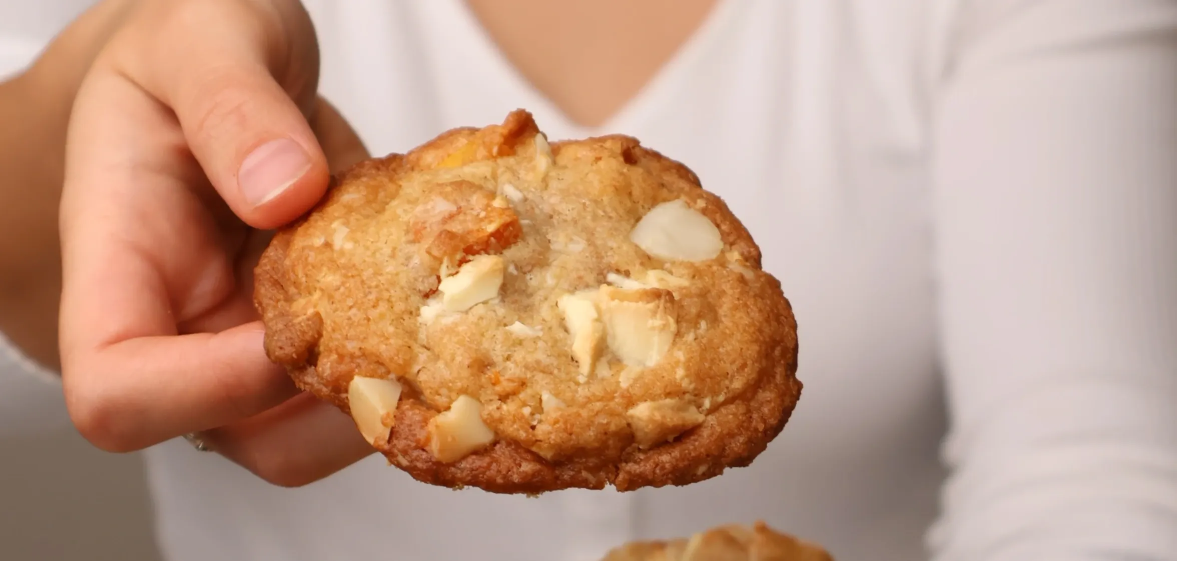 Sausainiai su džiovintais mangais ir makadamijų riešutais