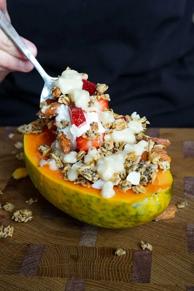 Papajos pusryčiai su granola 